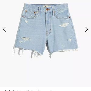 Madewell mom jean short in flint wood wash size 28 NWT